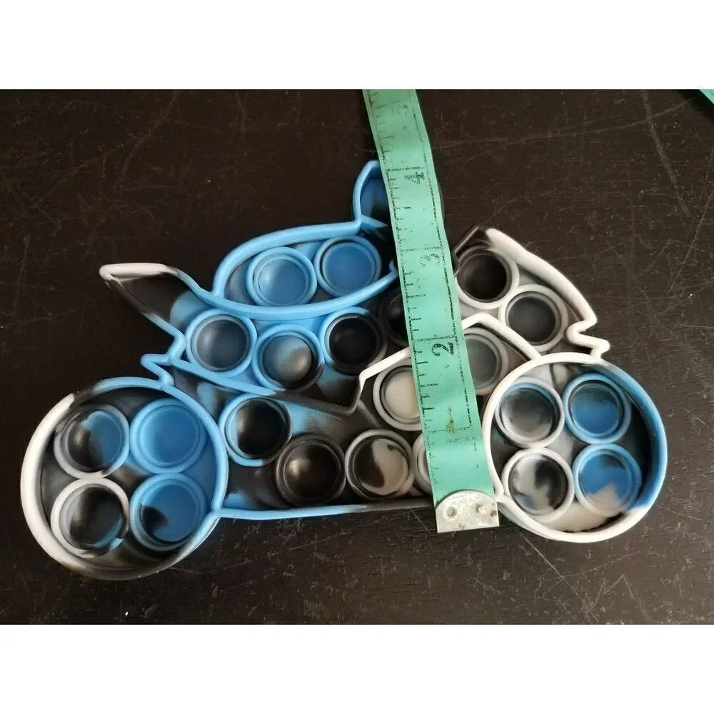 Fidget Toy Blue Motorcycle Rider Bubble Sensory